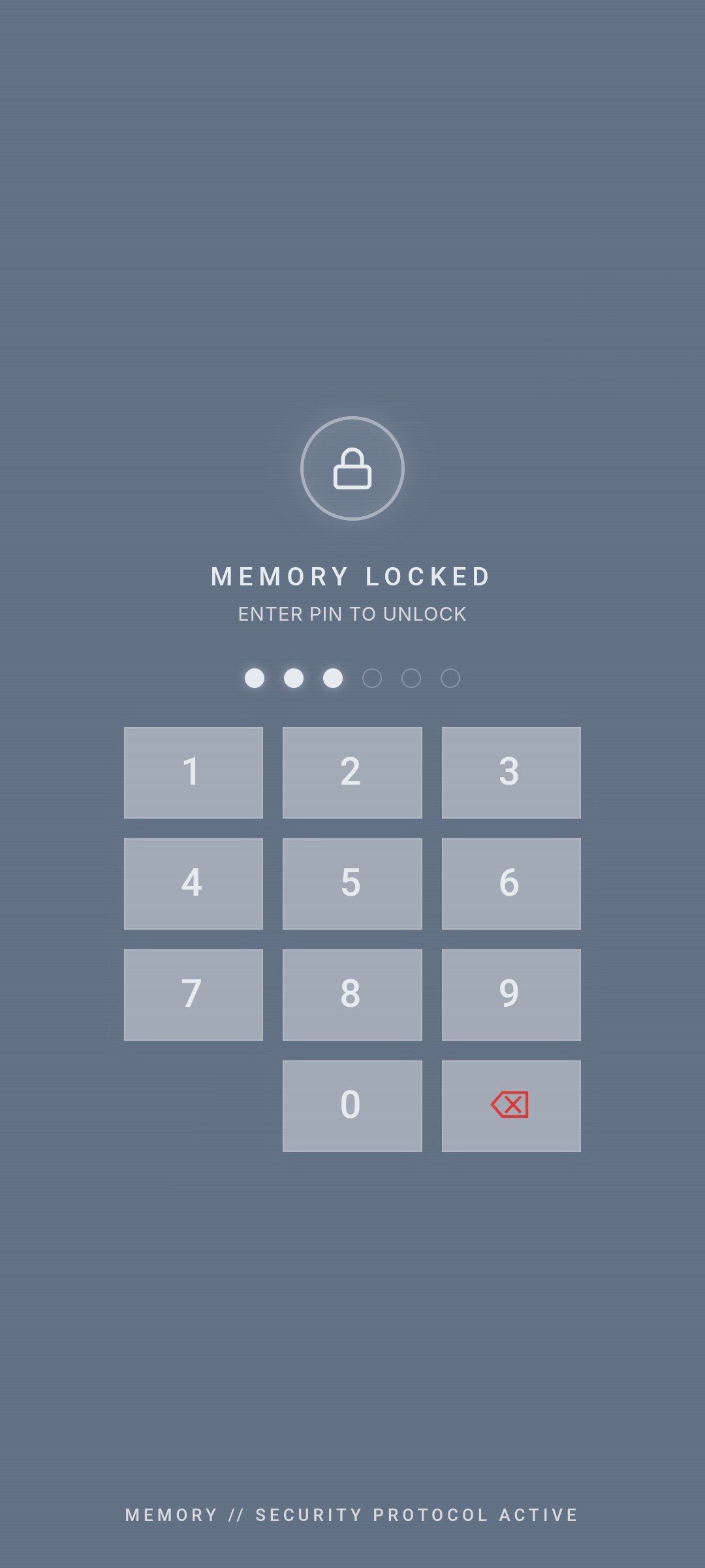 PIN Code Screen